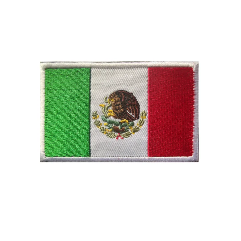 America Countries Chile Flag Badge Hook and Loop Embroidery Patches Brazil Mexico Panama Argentina Cuba Flag Armband Sticker DIY