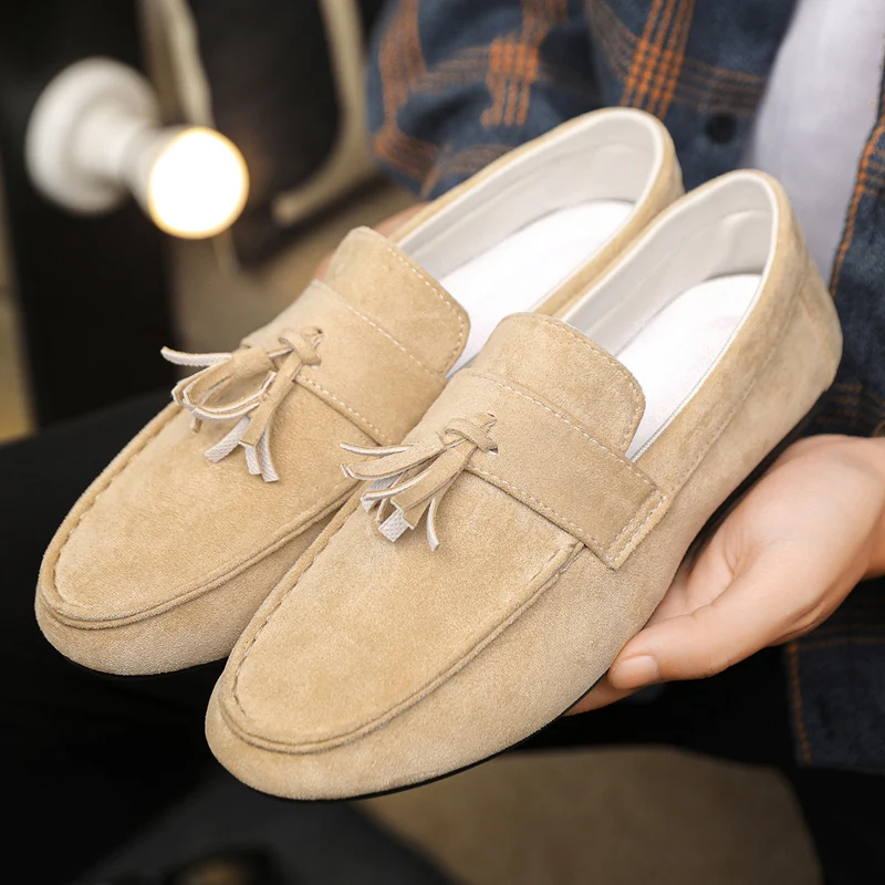 Lightweight Fashion Lazy Shoes Men Casual Shoes Male Breathable Slip-on Mens Suede Driving Shoes Comfortable Loafers Moccasins