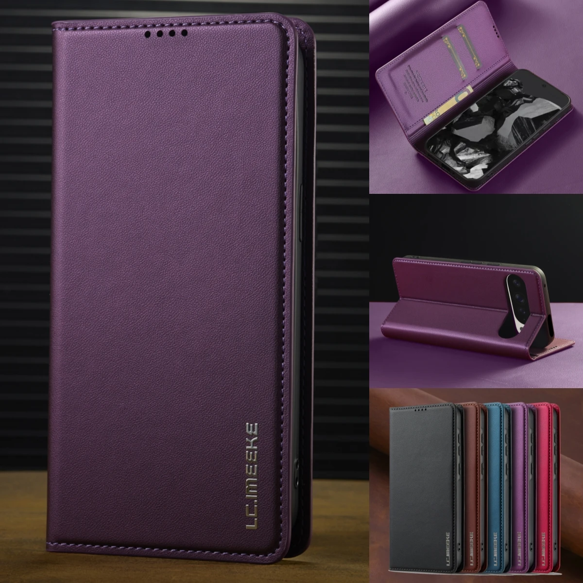 Business Magnetic Flip Leather Case For Google Pixel 9 Pro XL 8 7 Pro 8A 7A 9Pro Card Solt Phone Wallet Cover Etui Coque