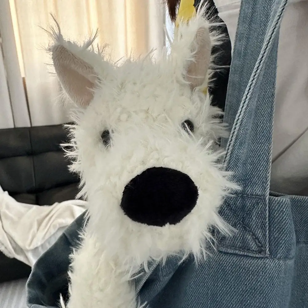 Juguete de peluche de West Highland White Terrier para niña, almohada suave de pelo largo y esponjoso para cachorro, regalo Kawaii, 20/25/35 Cm