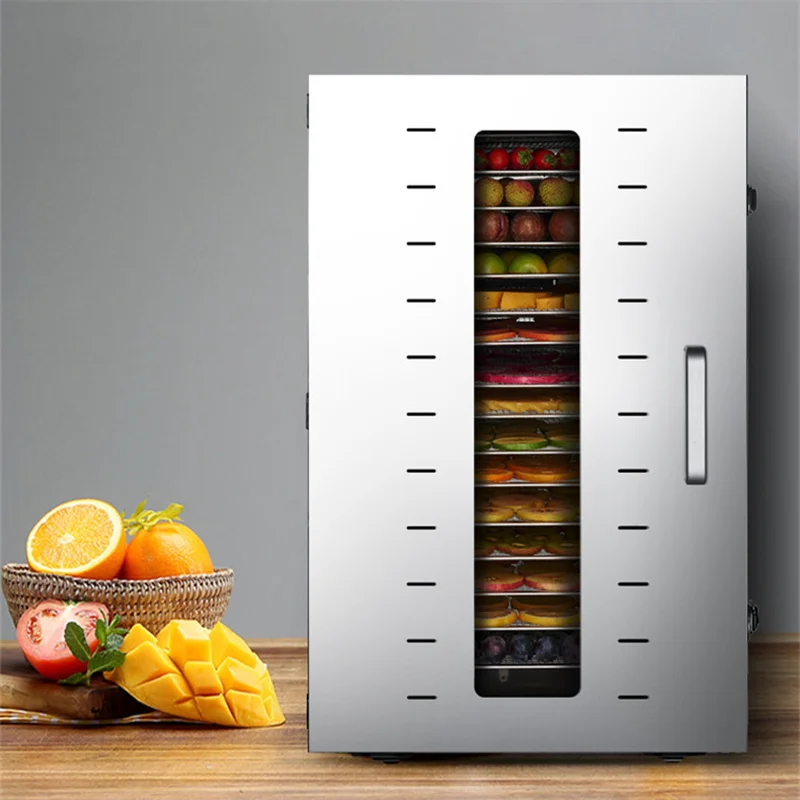 Food Dehydrator Fruit Vegetabl Drying Machine Snacks Herbs Gain Meat Food Dryer 16-Layer Stainless Steel Dry Fruit Machine