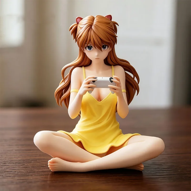 11,5cm Asuka Sitzende Pose Anime-Figur Spielzeug PVC-Statue Desktop-Ornament Heimdekoration Sammlerstück PC-Gehäuse-Deko Geschenk