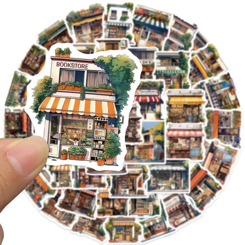 

50Pcs Cute Book Coffee Store Stickers Decals For Phone Laptop Suitcase Notebook Skateboard Waterproof Stickers
