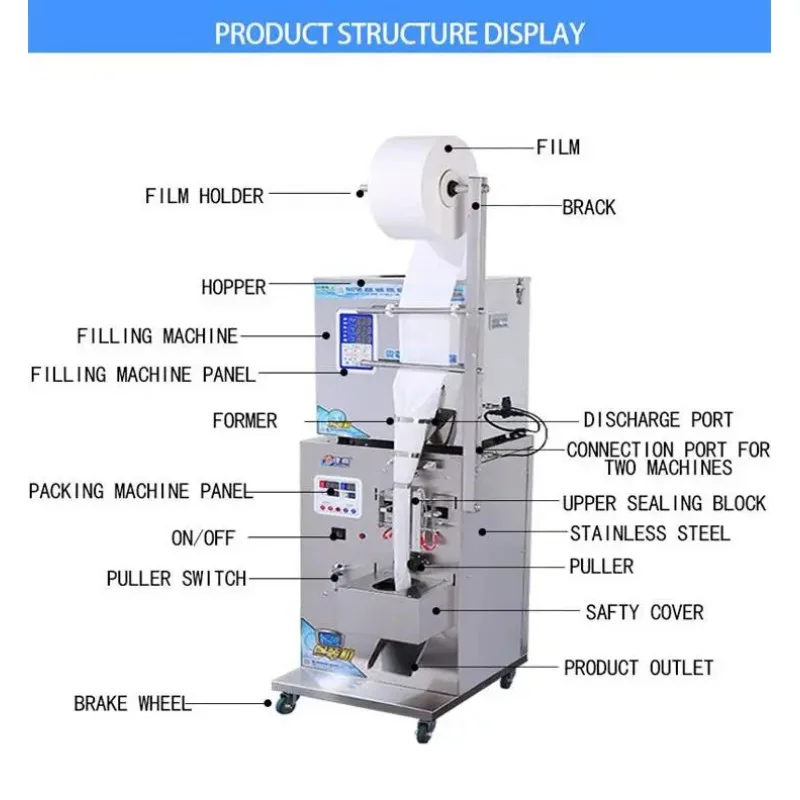 Small Powder Sachet Automatic Seed Procsing O-Ring Counting Bagging hine
