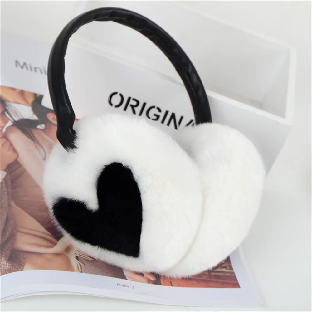 Netural 100% Rex Rabbit Fur Earmuffs Fashion Women Warm Russia Winter Real Fur Earmuffs Children Ear Cover Earlap Girl