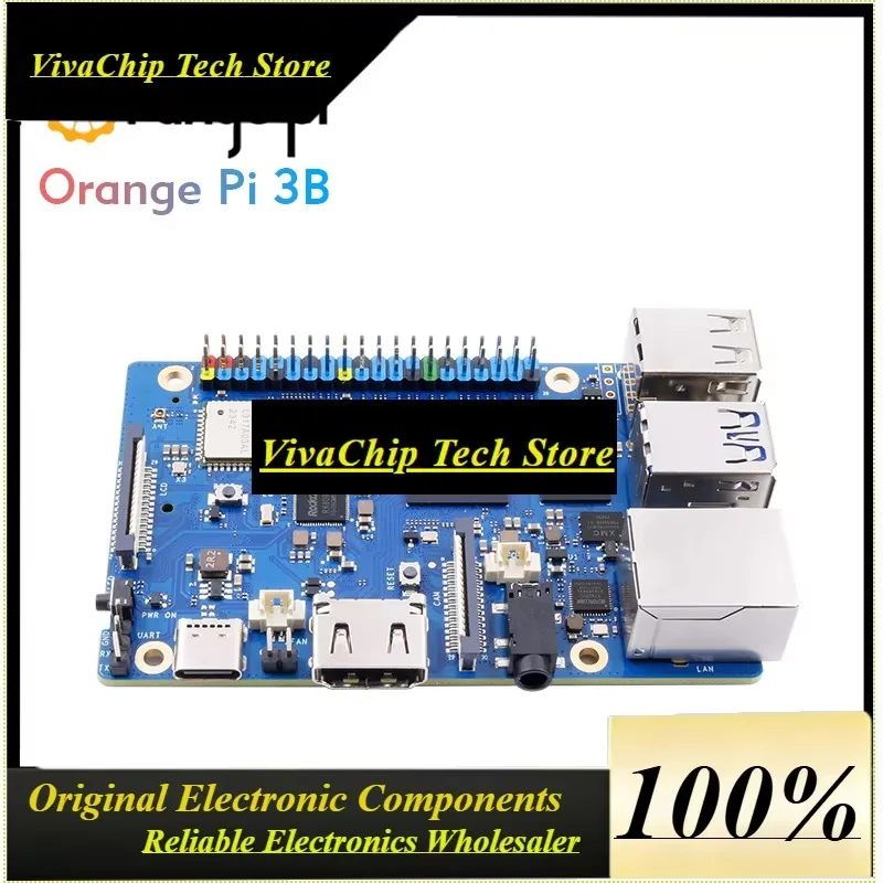 VoFSOrange Pi 3B 2G RAM Single Board Computer RK3566 1.8GHz WIFI-BT Gigabit 4K Video Demo Board Run Android Linux OpenHarmony O