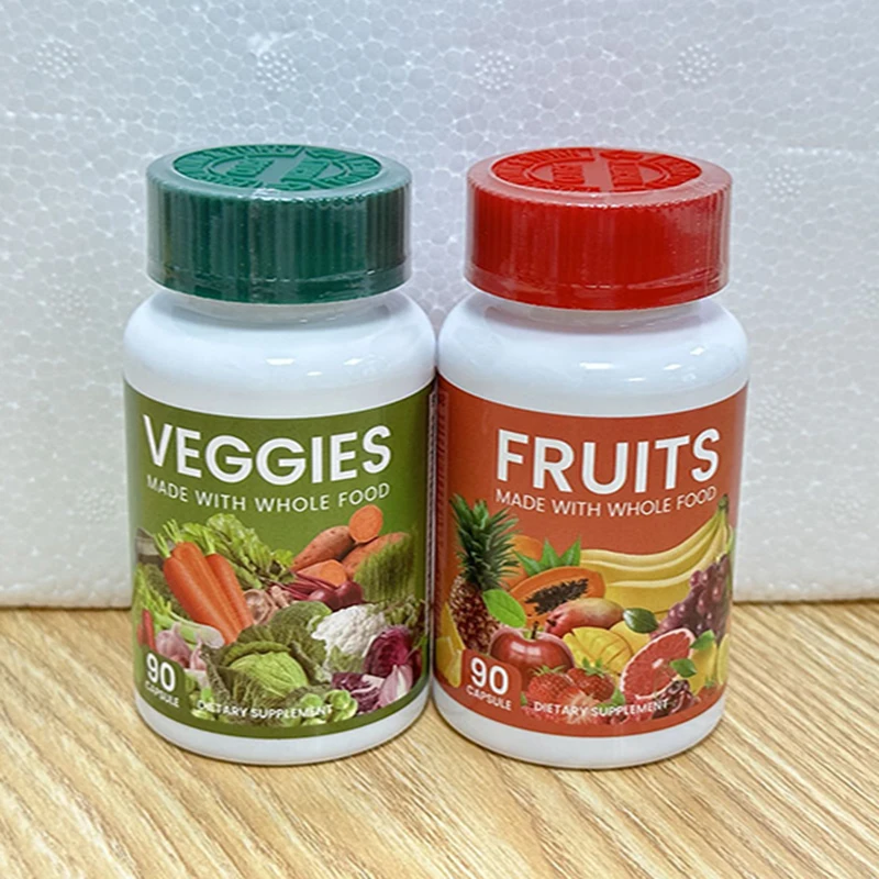 Fruit and Vegetable Capsule Vitamin Supplement Filled with Vitamins and Minerals Promote Antioxidants Increase Lmmune Defense