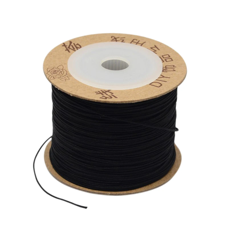 pandahall 0.8mm Nylon Threads Jewelry Findings Cord for Jewelry Making DIY black white Silver Red Green Yellow about 100m/roll