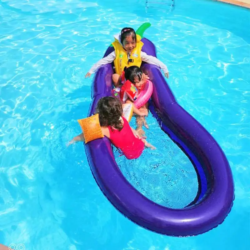 Summer Swimming Pool Floating Inflatable Eggplant  Mattress Swimming Ring Circle Island Cool Water Party Toy boia piscina ChildR