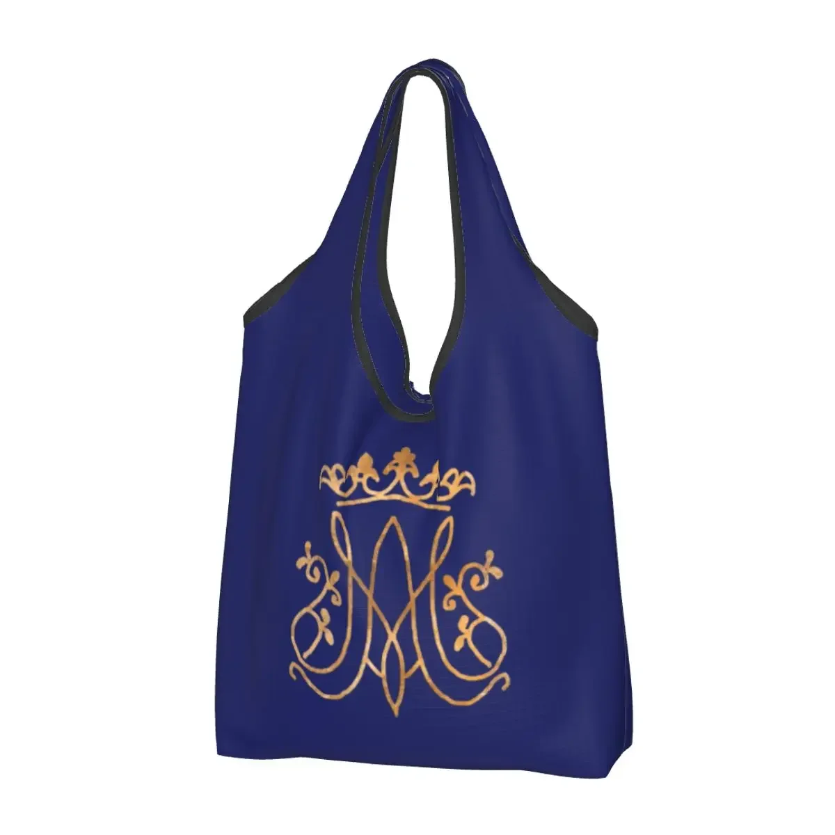 

Ave Maria Monogram Groceries Shopping Bag Funny Shopper Tote Shoulder Bag Large Capacity Portable Catholic Handbag