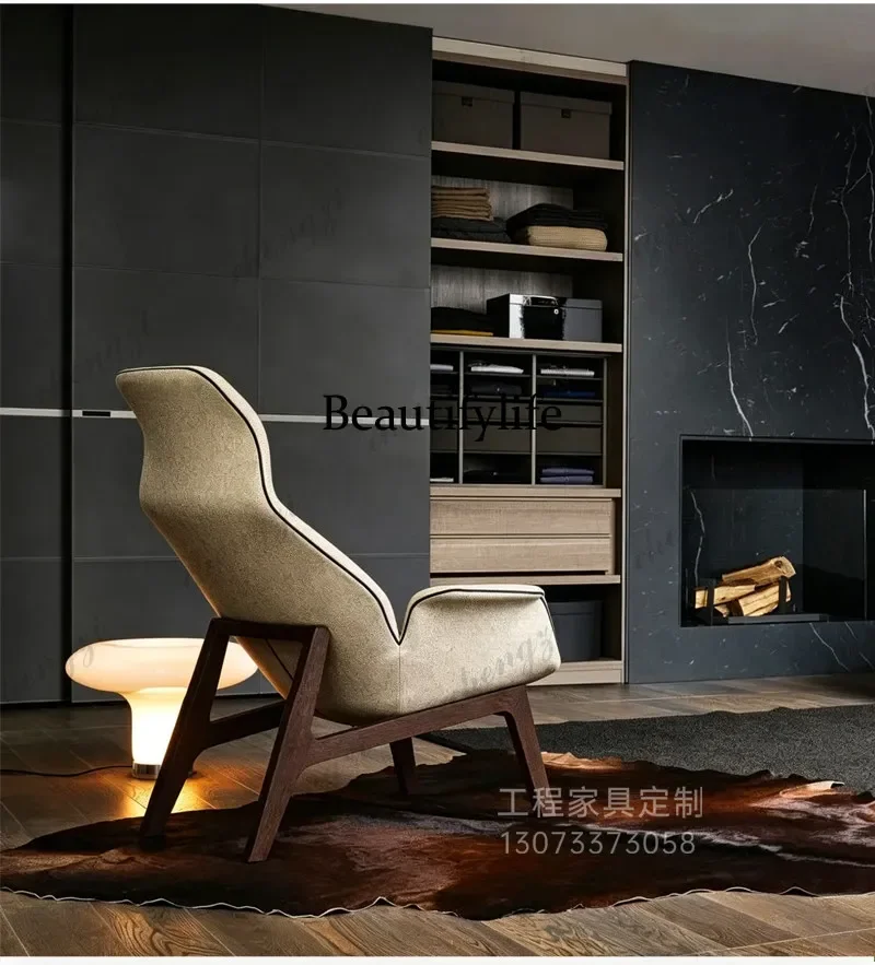 NQ52 Italian Leisure Chair B & B Hotel Lobby Clubhouse Model Room Beauty Salon Exhibition Hall High-end Solid Wood Single Sofa