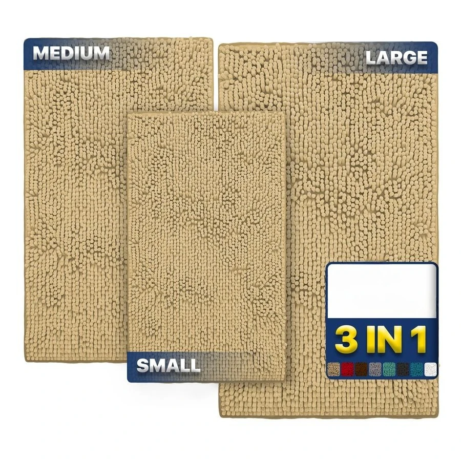 

Набор из 3-х высокоабсорбирующих ковриков из микрофибры для собак и домашних животных, нескользящие, толстые, моющиеся, мягкие, из шенилла, для кухни и ванной комнаты