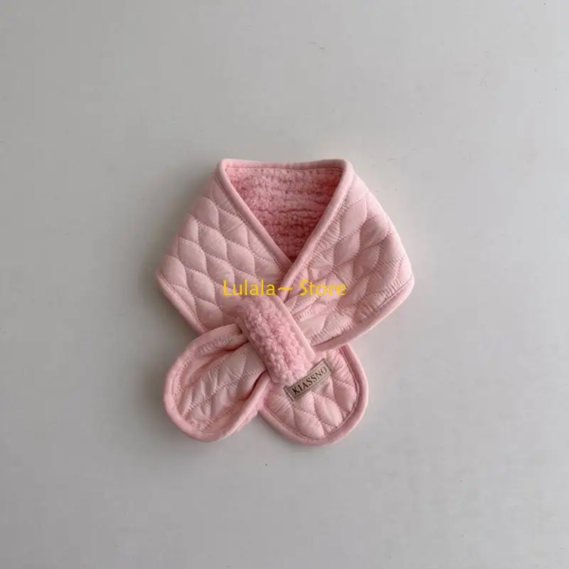 Y4QA Winter Warm Scarves Windproof Scarf Kids Boy Girl Soft Thicken Neck Cover Children Trendy Scarf Color Neckerchief