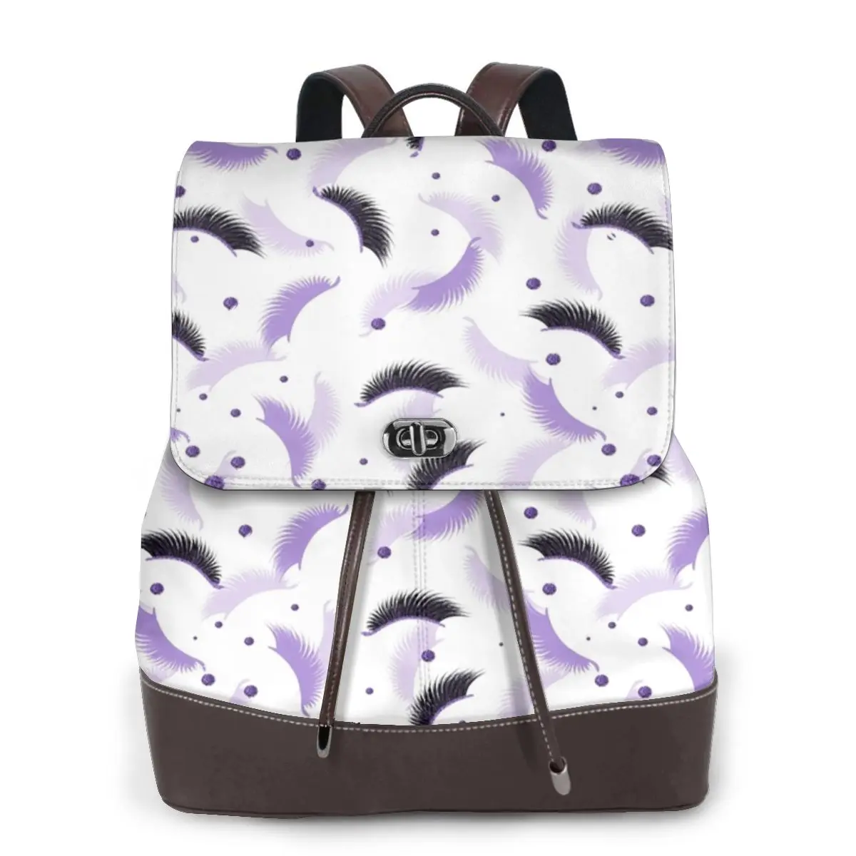 Eyelash Lashes Pattern Bookbag School Student Bags Hiking Travel Daypack for Women Fashion Derma Backpack