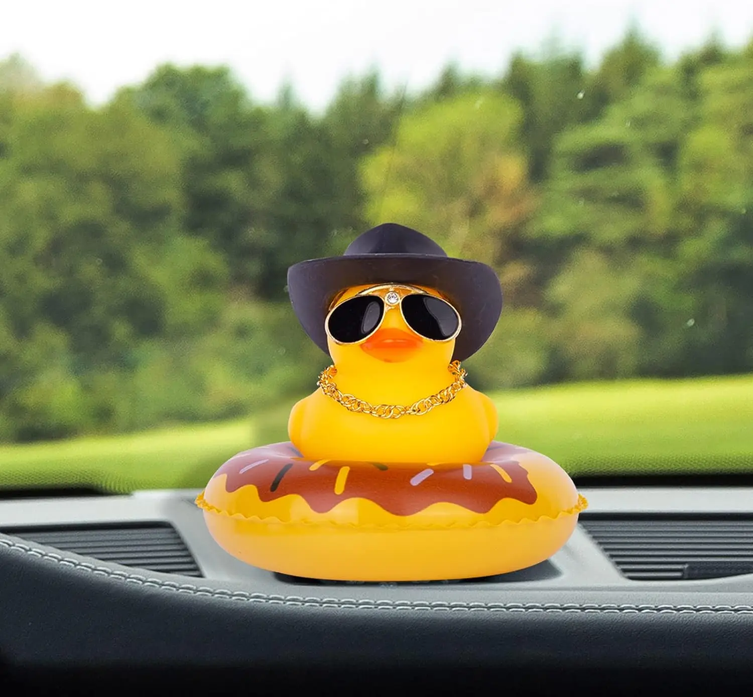 Car Decoration Dashboard Ornament for Car Accessories or office decoration with Mini Swim Ring, Necklace, Hat and Sunglasses