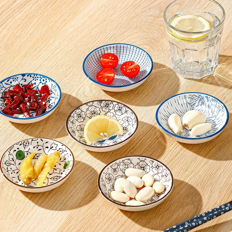 6szt Japoński mini talerz ceramiczny Grill Dipping Sashimi Sushi Soy Sauce Dishes Home Desktop Snack Fruit Dessert Plates