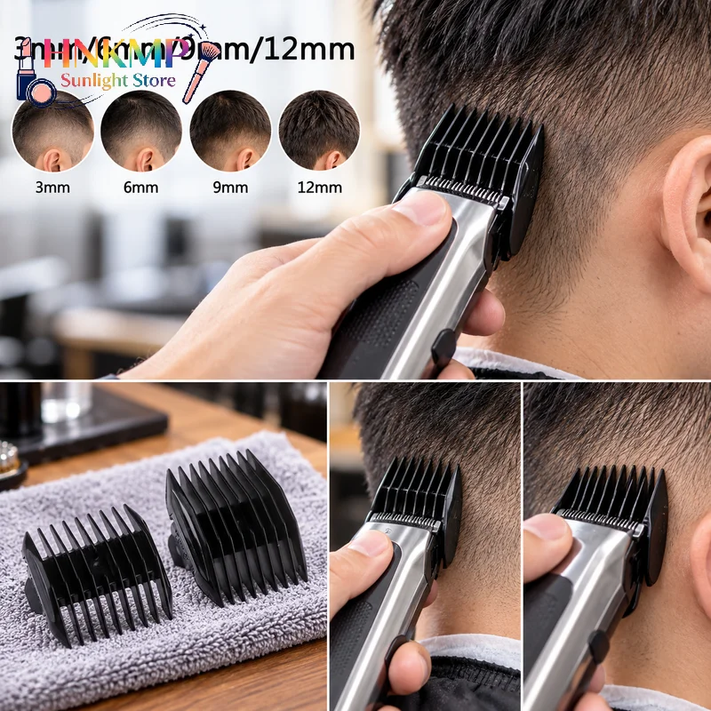 2Pcs 3mm/6mm/9mm/12mm Universal Cut Clipper Limit Comb Guide Attachment Size Barber Replacement