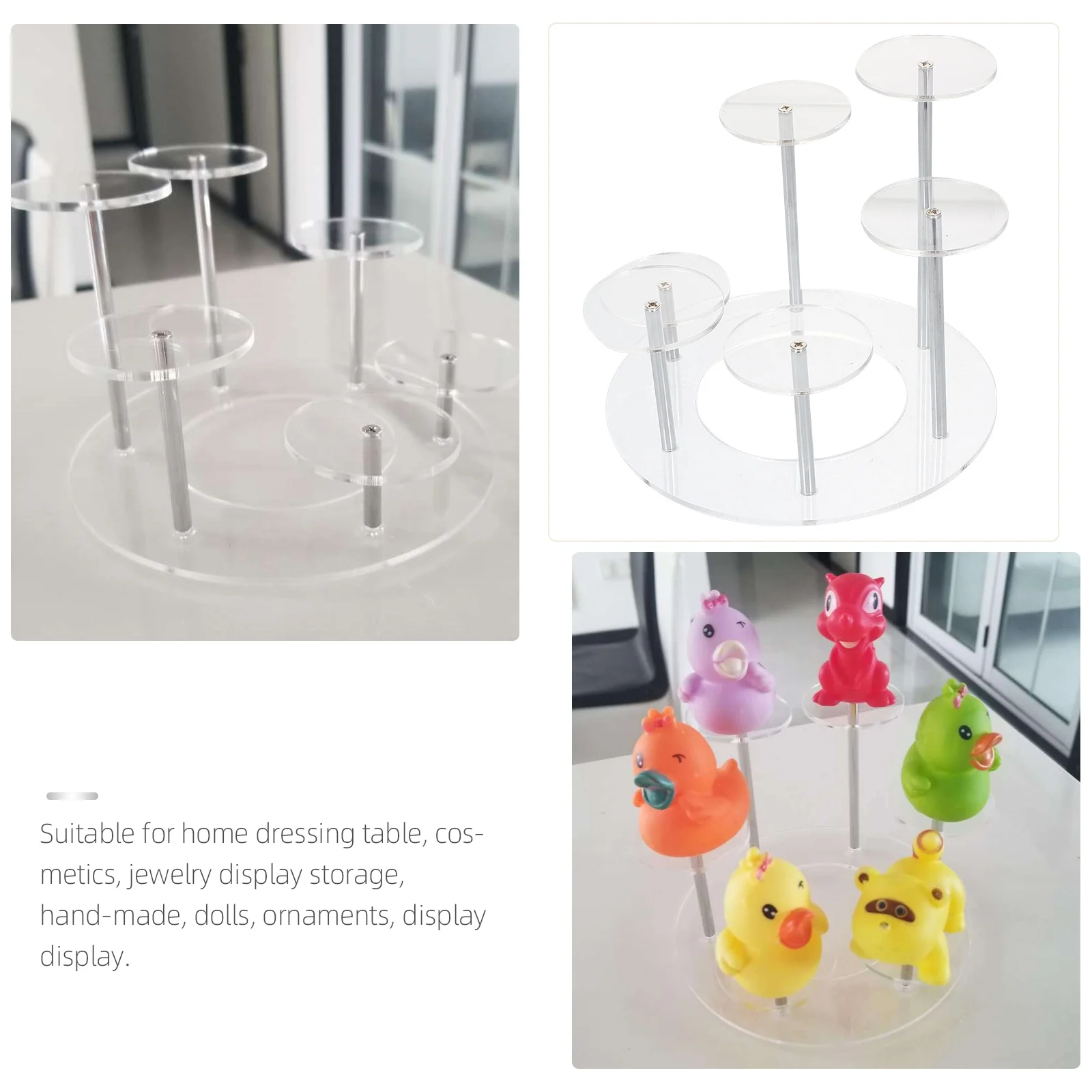 

Acrylic Storage Display Rack 6-Layer Stepped Organizer For Jewelry Earrings Rings Figurines Transparent Desktop Holder