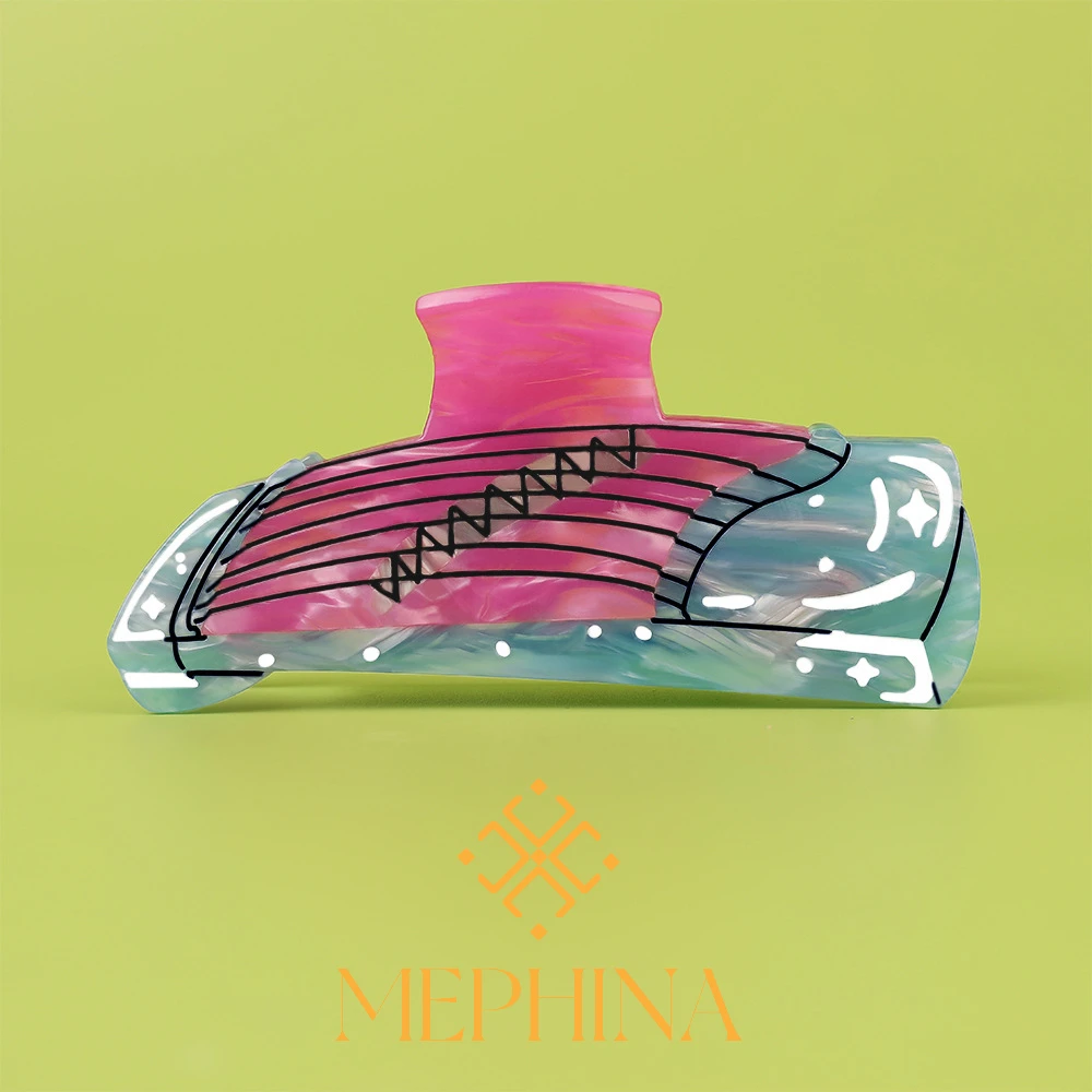 

MEPHINA Vintage Hair Claw Clips Stringed Instrument Hair Claws Unique Shark Clip Colorful Classy Hair Clip Accessories for Women