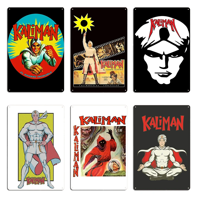 Póster de Kaliman, placa de Metal, decoración de pared, Bar, cueva, pared, pub, Kaliman Hero, carteles de estaño