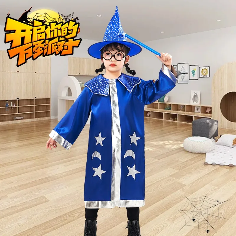 Halloween party children's costume cos witch performance costume Harry Potter cloak suit cloak drama performance costume