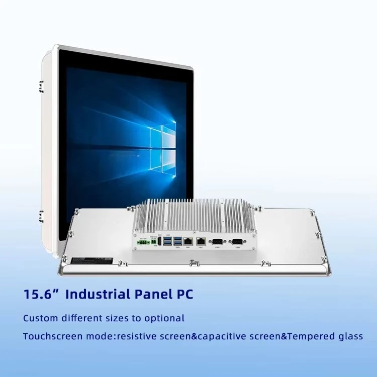 15.6 Inch Hmi Embedded Capacitive Touchscreen Ethercat Intel Dual Core Industri All in One Panel PC