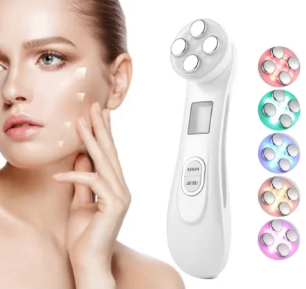 Masajeador facial 5 en 1, radiofrecuencia RF, electroporación EMS, dispositivo de belleza de fotones LED, estiramiento de la piel, cuidado de la piel antiarrugas