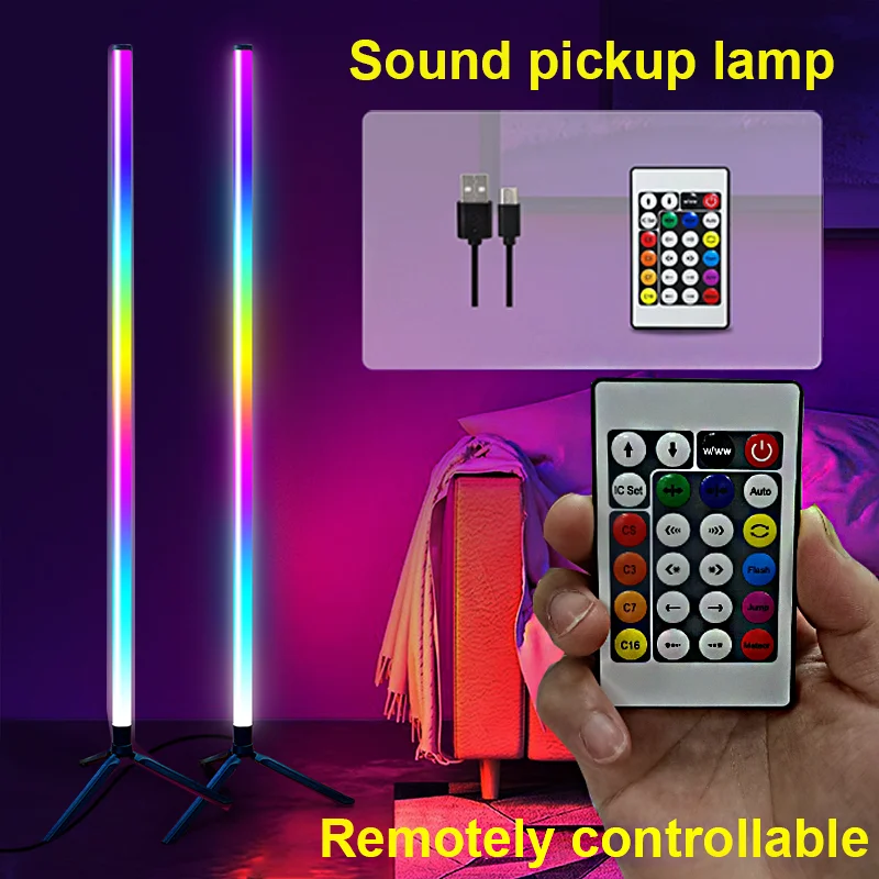 

Светодиодный RGB 5 Вт напольный окружающий свет Светодиодный угловой светильник подходит для современного атмосферного освещения Спальня Игровой декоративный светильник