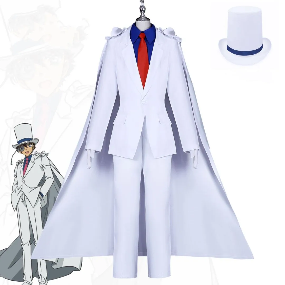 Anime Kuroba Kaito Cosplay Costume Magic Kaito Uniform Set Character Props Accessories Wig