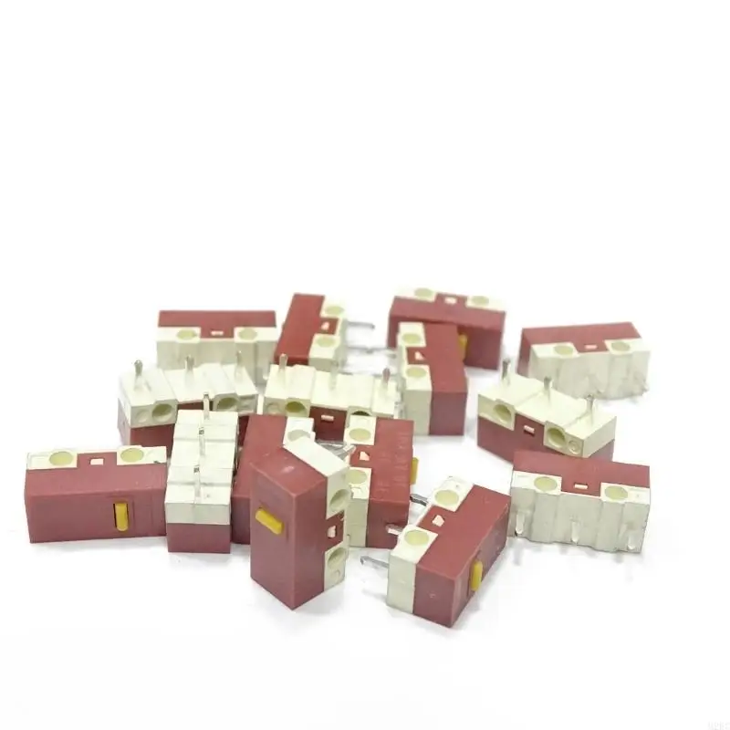 M2EC 2/10PCS Huano Original Mouse Micro Switch 3PINS 30M คลิก MICE MICRO BUTTOM MICROSWITCH SET DOT สีเหลือง