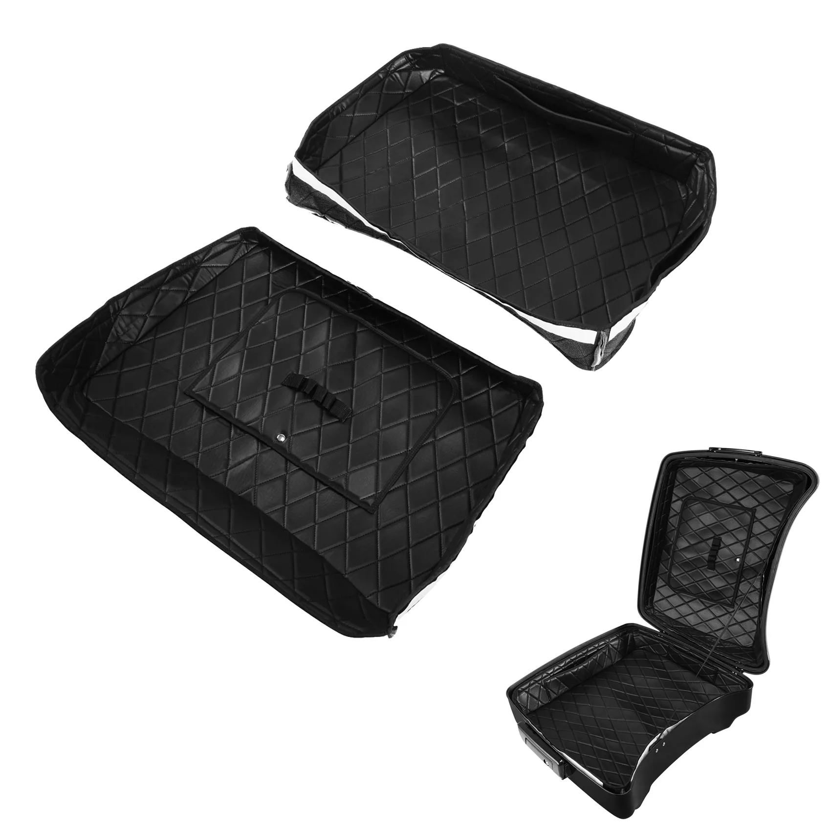 Black Chopped Trunk Carpet Liner For Harley Touring Street Glide Road Glide Electra Glide 2014-2024 2018