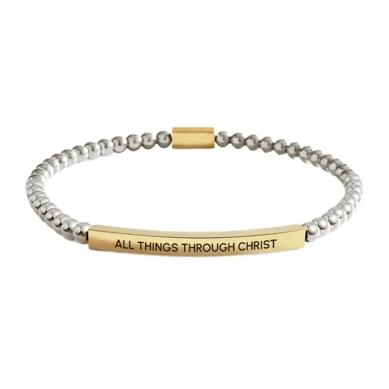 

Браслет из золотых бусин 4 мм, черный матовый бирюзовый, из нержавеющей стали, с изогнутой трубкой, лазерная гравировка, персонализированный, модное украшение на запястье