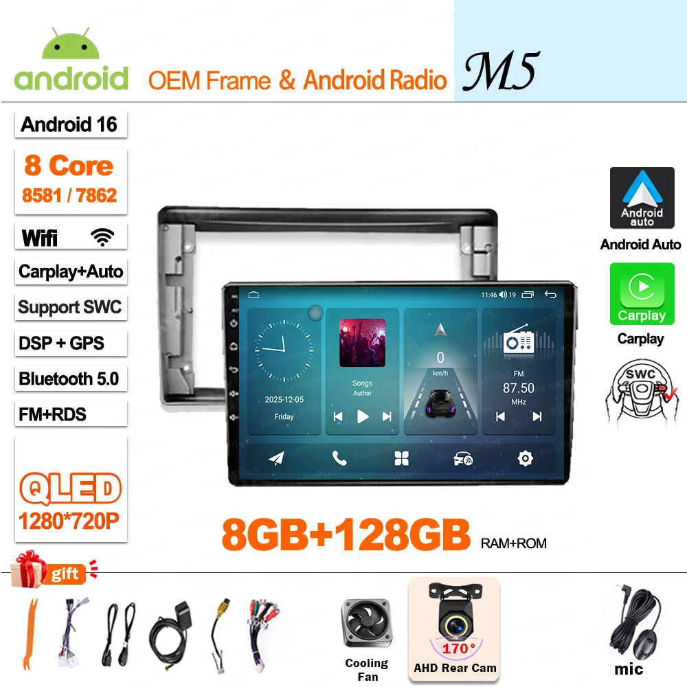 For Toyota Avensis T25 2002 - 2008 Android 16 Multimedia Video Player 2 Din GPS Navigation Mirror Link Wireless Android Auto 5G image 3