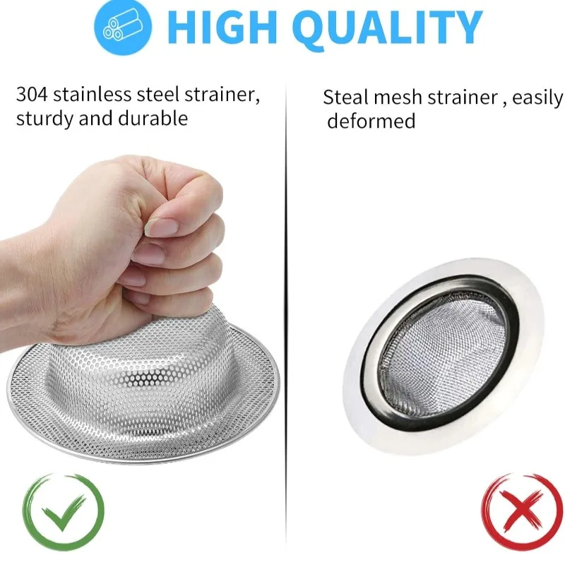 Sink Plug Filter Drain Basket Floor Drain Sink Strainer Against Clogging Kitchen Accessories Trap Stainless Steel Mesh Filter