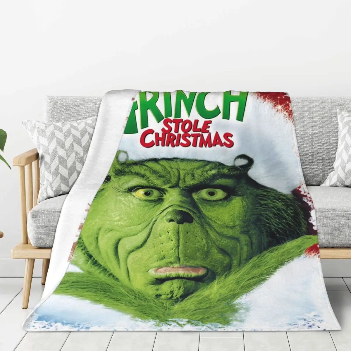 3D G-Grinch Blanket Christmas gift flannel blanket, warm, skin-friendly, suitable for office, home, travel, camping