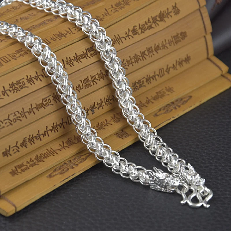 

999 Men'S Necklace 990 Sterling Thick Chain Fashion Silver Pendant Boyfriend
