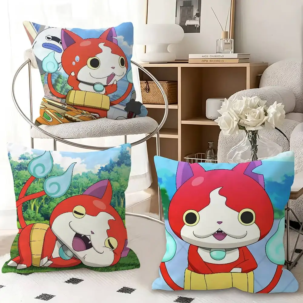 1pc Jibanyan Pillow Case Fashion Square Pillowcase Bedroom Sofa Room Ins Decoration Leisure