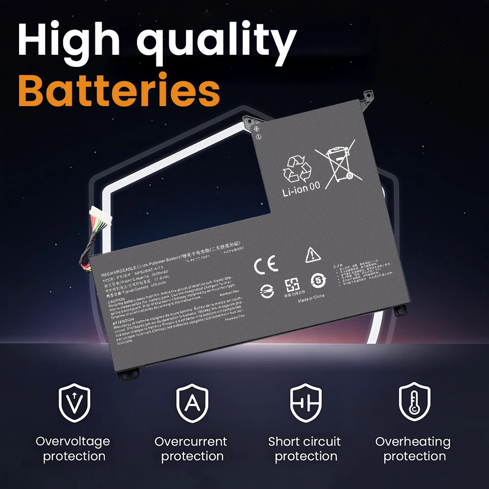 NEW NP50BAT-4-73 Laptop Battery for Clevo AT22 NP70 X17 for SCHENKER XMG Focus 16 for GIGABYTE G5 GE G7 KE 4ICP7/60/57