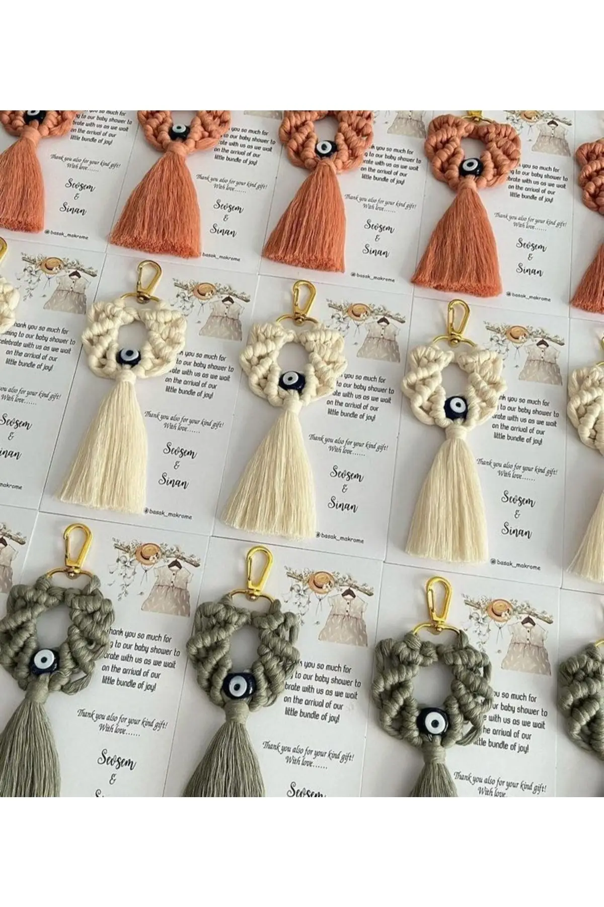 Tassel Handmade Gift Macrame Handmade 50 Pcs Macrame Keychain Wedding Henna Promise Gift -50 Pieces-