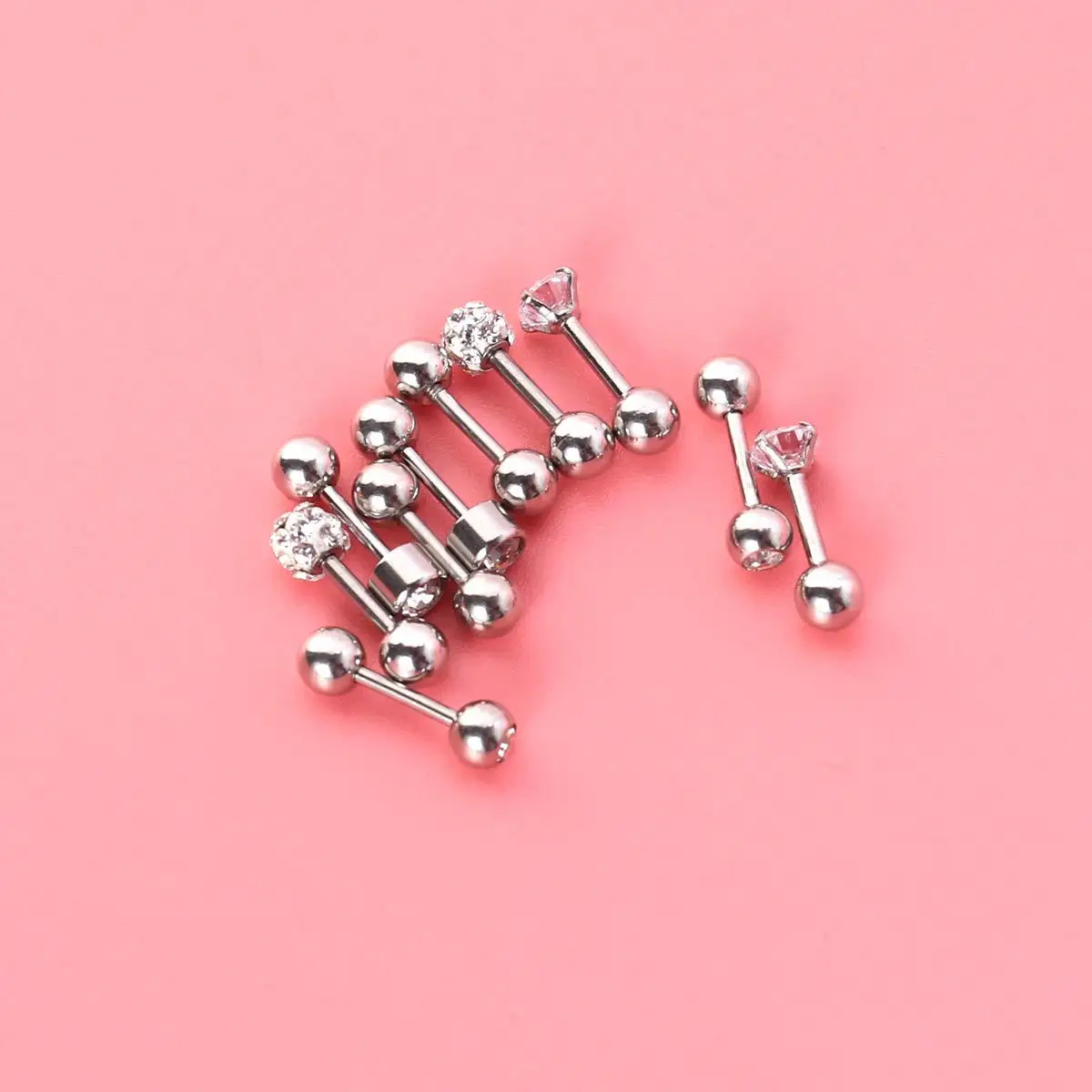 5 أزواج من الفولاذ المقاوم للصدأ الحديد الأذن ترصيع مجموعة 5 أنماط كرة مستديرة مربع الغضروف اللولب الزنمة ثقب الأقراط