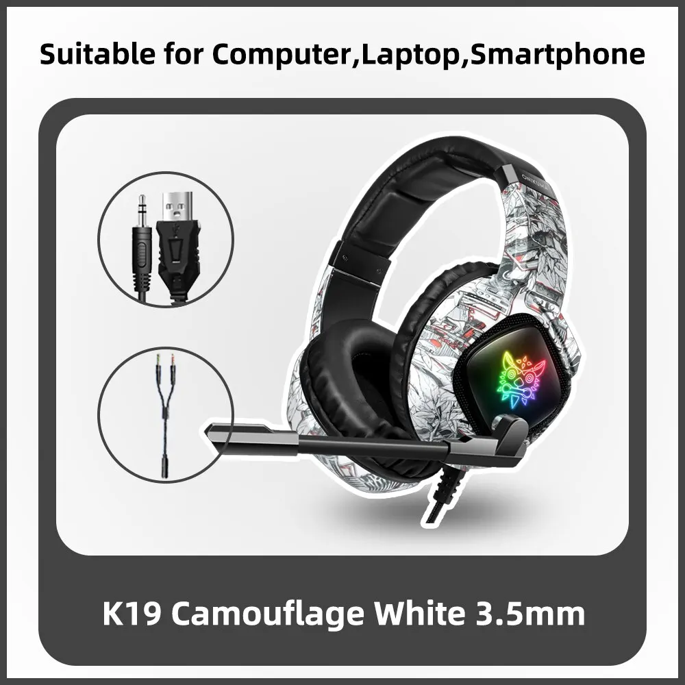 ONIKUMA K19 Gaming Headset Bedrade Noise Cancelling Stereo Hoofdtelefoon Met Microfoon 3.5mm Audio Voor PC Laptop Computer Console Gamer