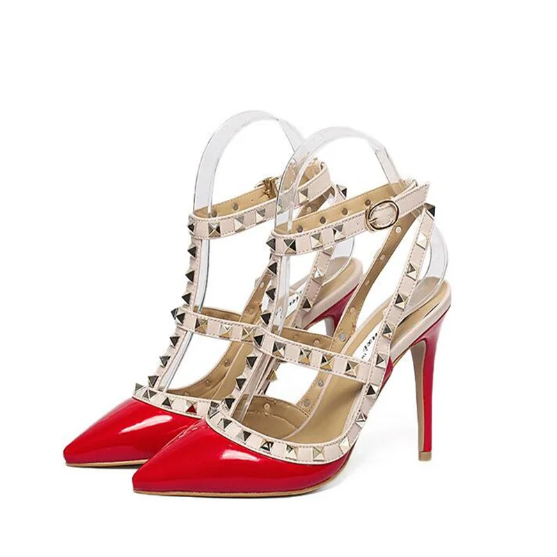 

10cm women Gladiator sandals Summer 2025 Trend Women's Heeled sandals Party Rivet High Heels Fashion Ladies Shoes Women