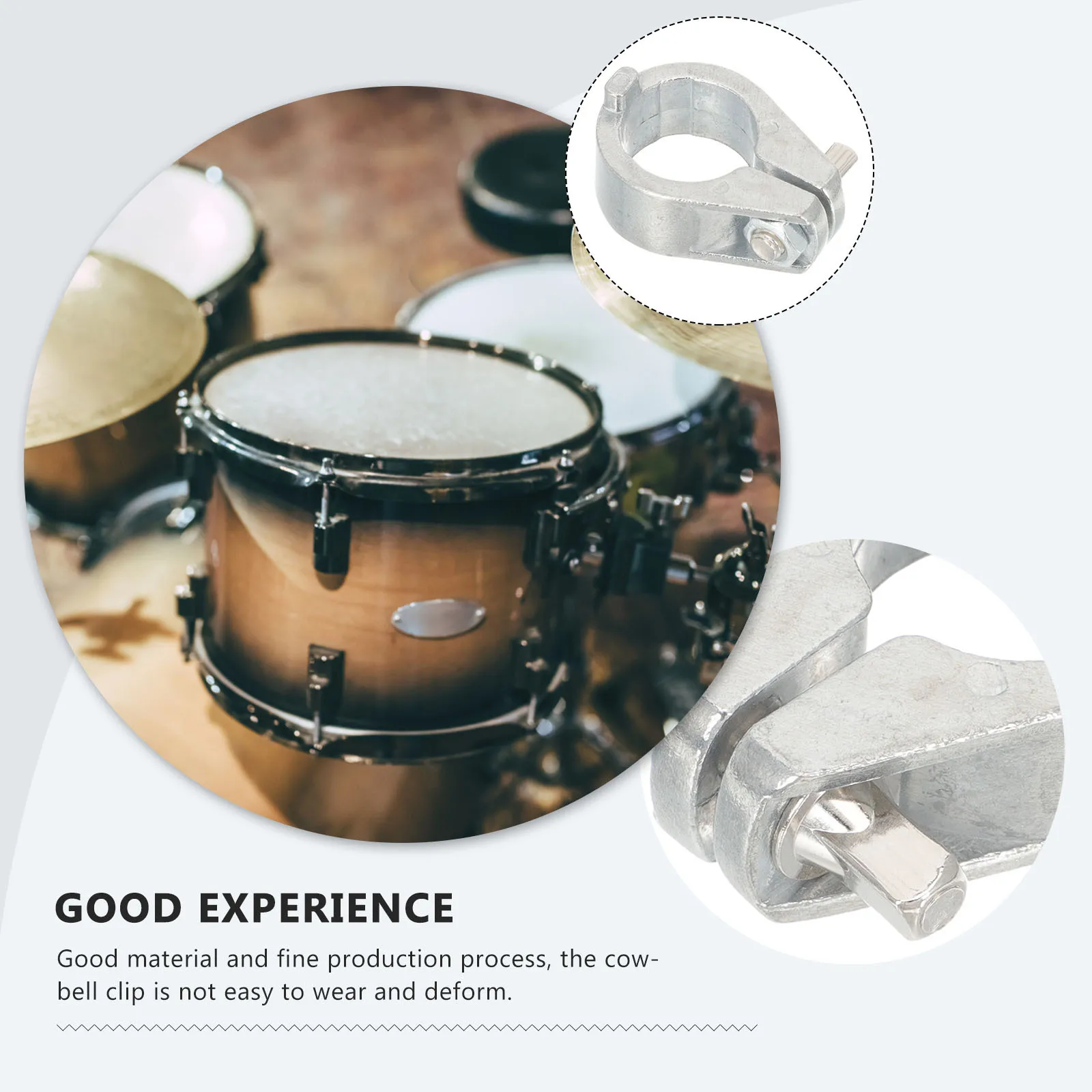 

Horn Bell Accessories Cow Drum Cowbell Mount Holder Clip for Drums Bracket Extension Metal Mounting Clamp
