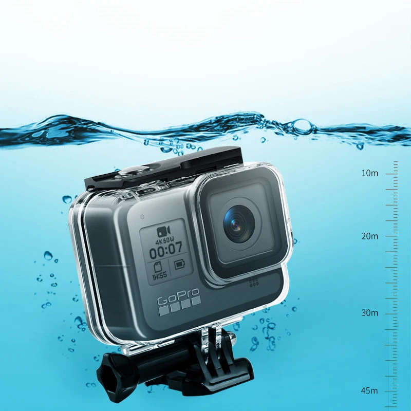 Wodoszczelna obudowa do GoPro Hero 8, czarna osłona ochronna na kamerę i obiektyw, akcesoria do nurkowania i pływania do 60M. — zdjęcie produktu 6