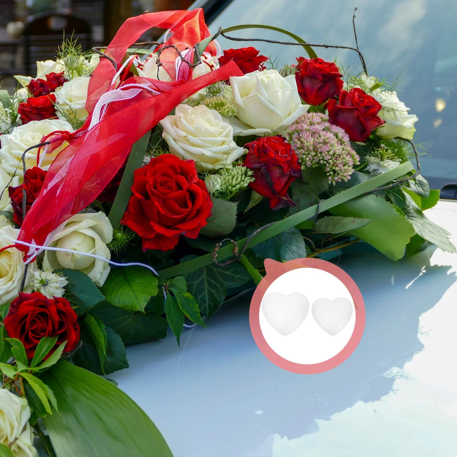 

2Pcs DIY Foam Heart Shaped Crafts Ornaments Creative Wedding Decoration Xmas Party Painting Foam Models Handmade Decor