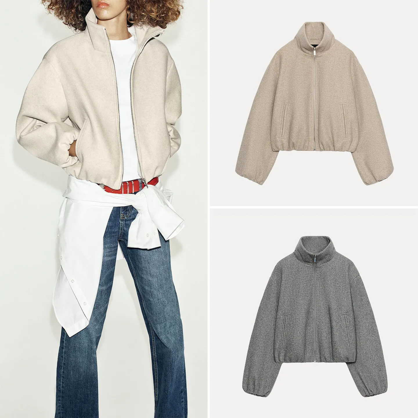 Women's Pilot Jacket Coat Long Sleeve Stand Collar Casual Style Standard Fit Outerwear ZADATA Brand 2026 Autumn Collection
