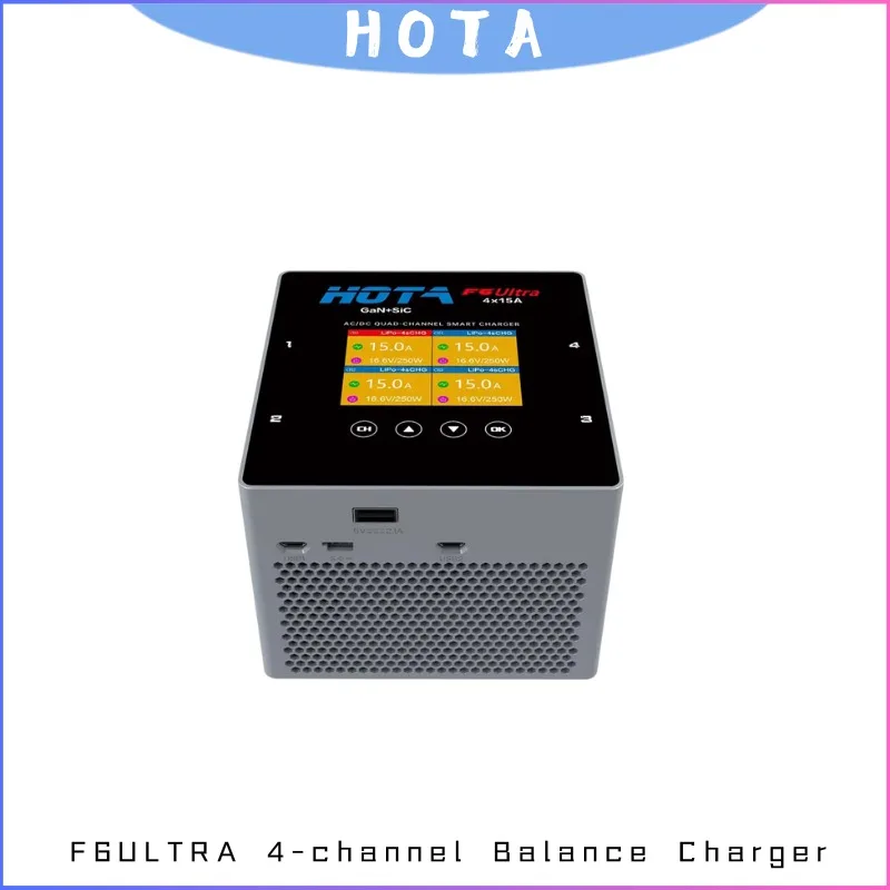 

HOTA F6 Ultra 4-канальное зарядное устройство мощностью 1000 Вт со встроенным блоком питания для 1-6S LiPo LiHV литий-ионного аккумулятора FPV Дрон RC Автомобильный самолет