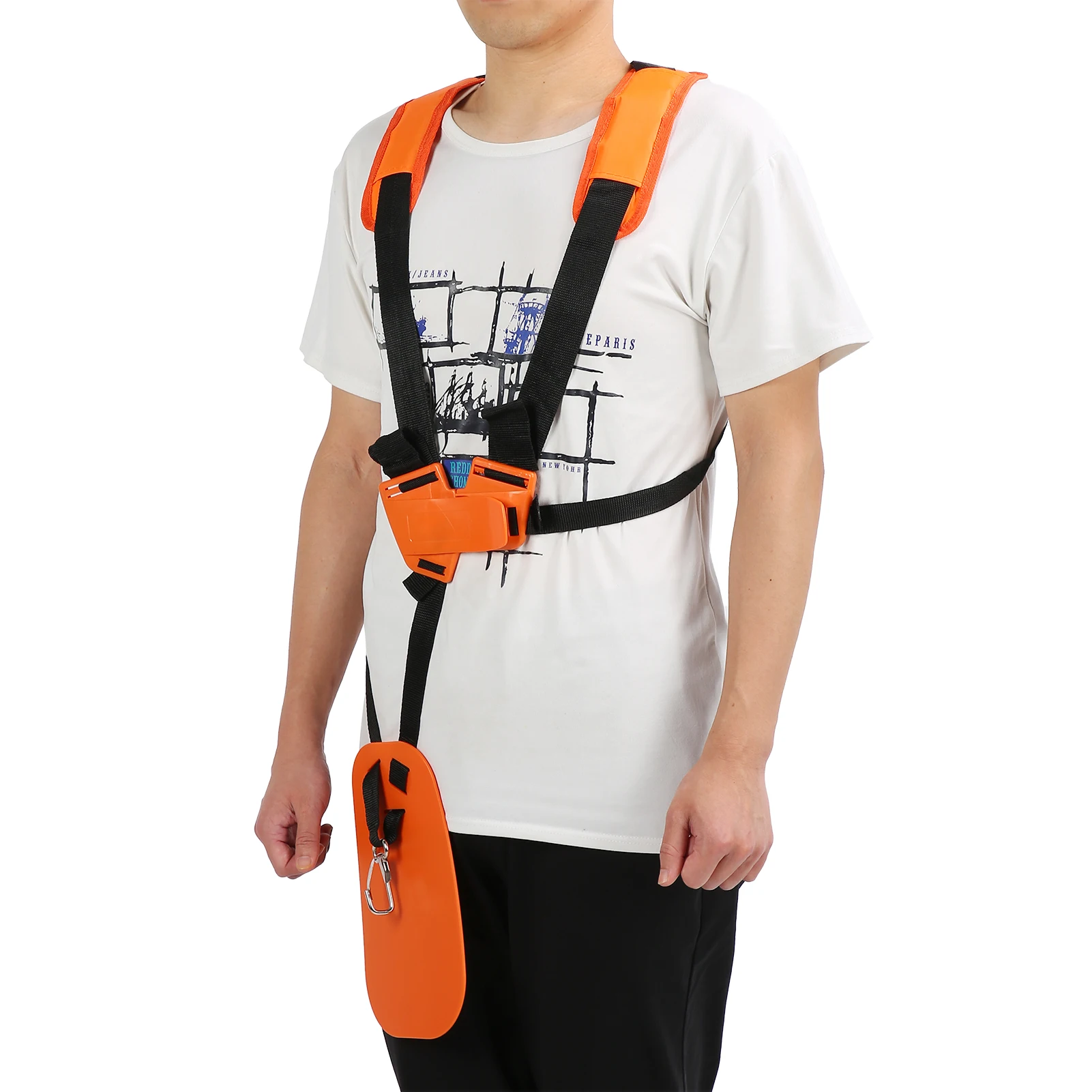 Double Shoulder Strap Grass Trimmer Brush Cutter Harness Belt Garden Power Pruner High-strength Wear-resistant Harness Orange