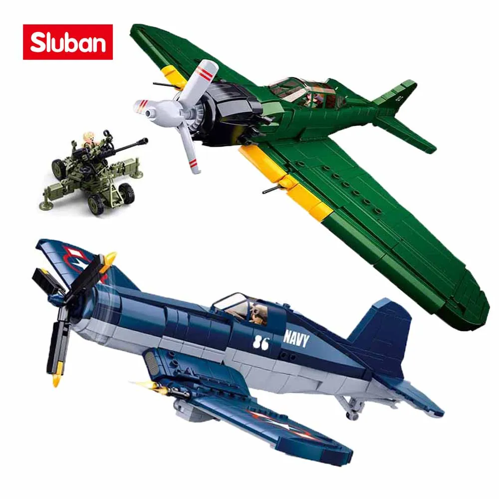 

Sluban Building Block Toys World War2 B1108/B1109 F4U-1 And A6M Zero Combat Fighter 550PCS Bricks Compatbile With Leading Brands