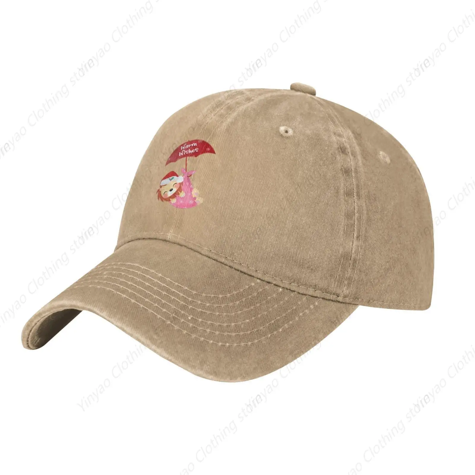 

Fun And Cute Lion Hanging On Umbrella Printed Truck Hat Men's And Women's Cowboy Baseball Cap Dad Golf Cap